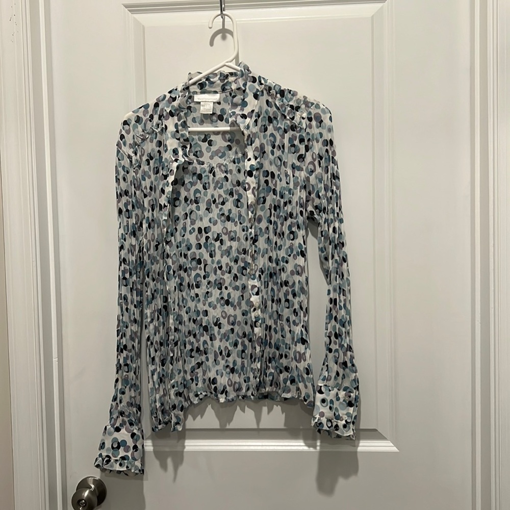 Worthington Sheer Button Up Top Size XL Women’s
